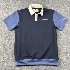 Champion Polo Shirt Mens Small‎ Blue Colorblock Performance Short Sleeve NWOT